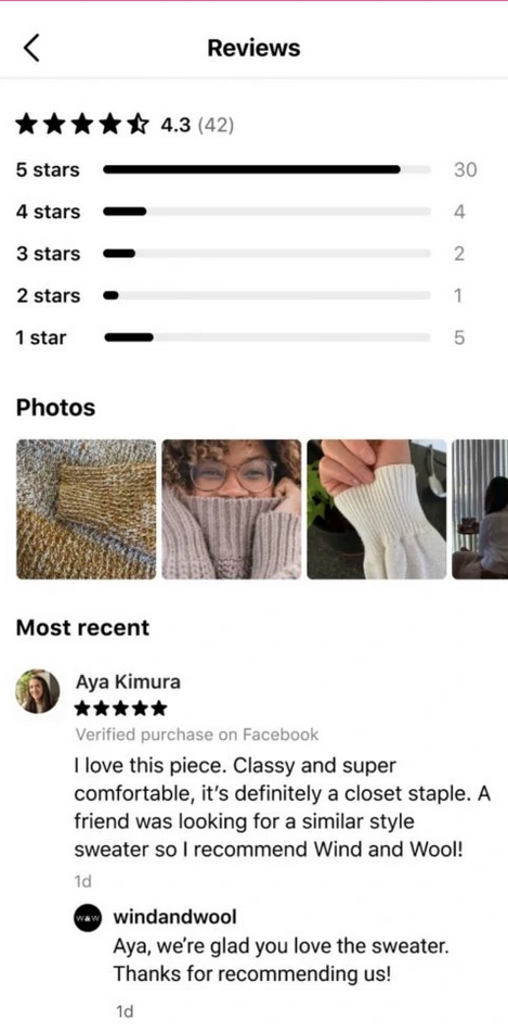 Instagram Product Reviews