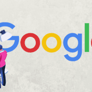 Google Quality Content Banner - Google Logo with Man Creating Content